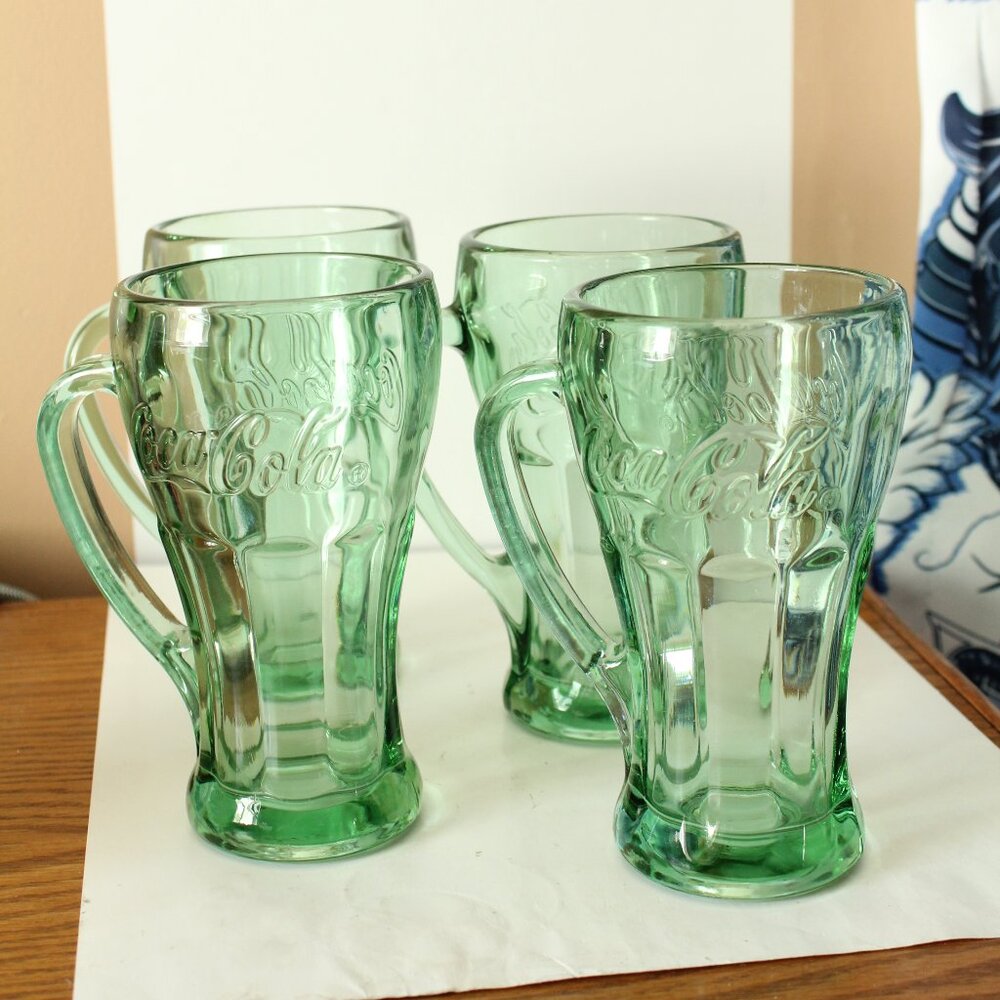 Coca Cola Green  Set of 4 Glasses